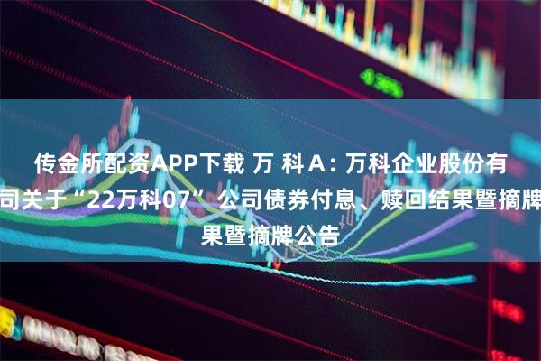 传金所配资APP下载 万 科Ａ: 万科企业股份有限公司关于“22万科07” 公司债券付息、赎回结果暨摘牌公告