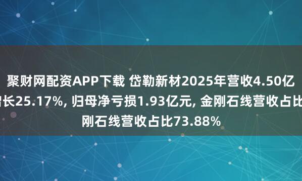 聚财网配资APP下载 岱勒新材2025年营收4.50亿元同比增长25.17%, 归母净亏损1.93亿元, 金刚石线营收占比73.88%